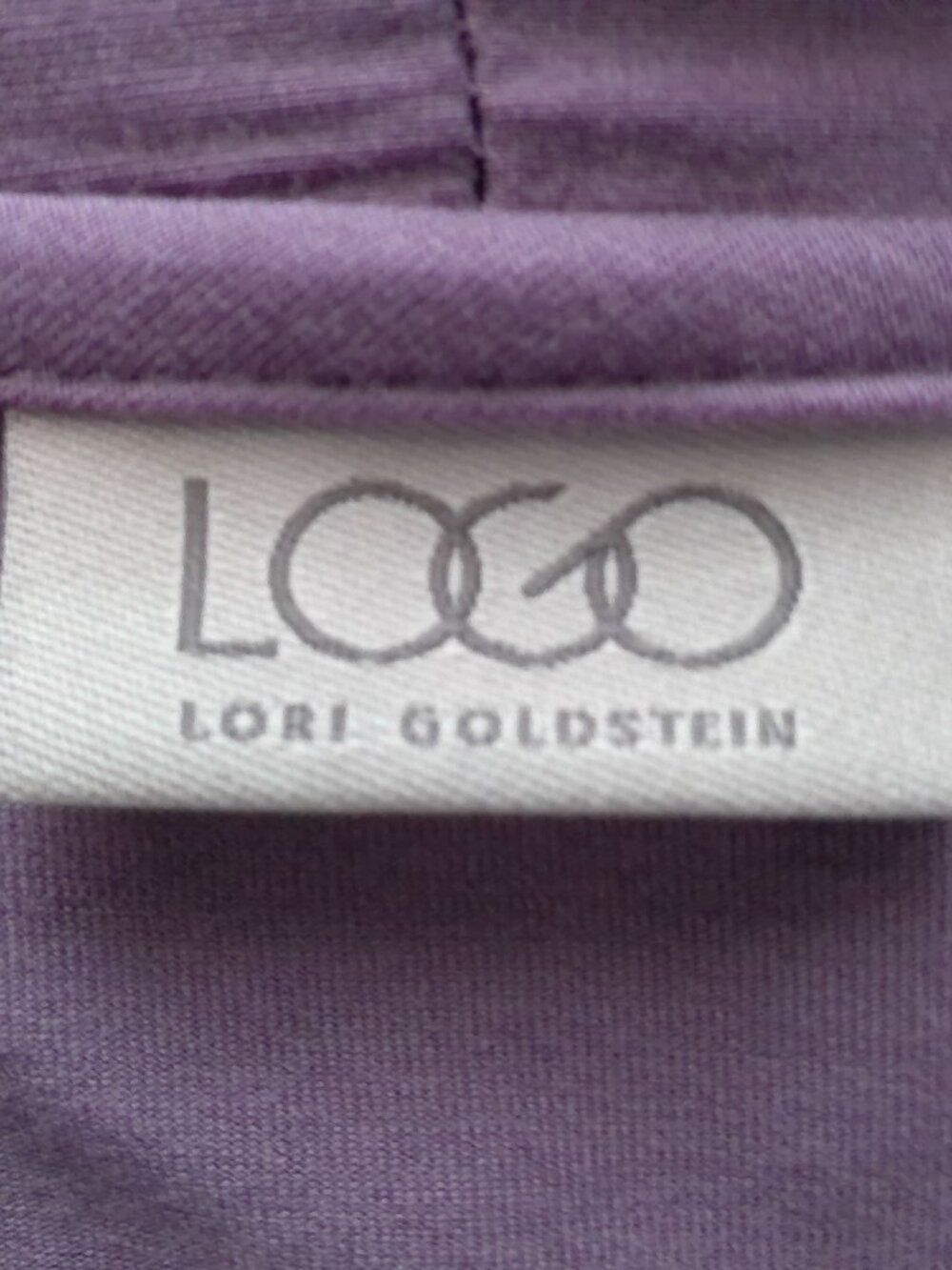 LOGO by Lori Goldstein Long Sleeve Open Front Mauvey Purple w/Ruffle Tunic L - Picture 4 of 9